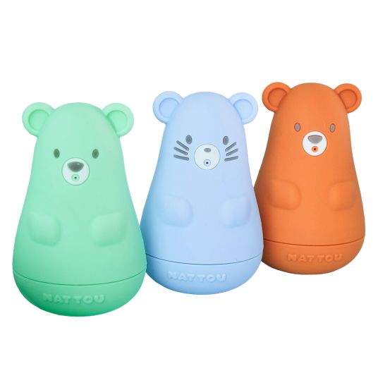 Nattou Bath splash figures set of 3 - Bear - Blue