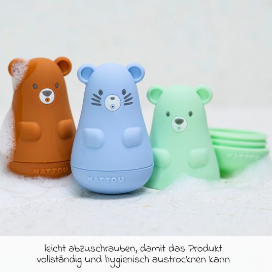 Nattou Bath splash figures set of 3 - Bear - Blue