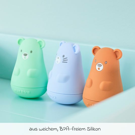 Nattou Bath splash figures set of 3 - Bear - Blue