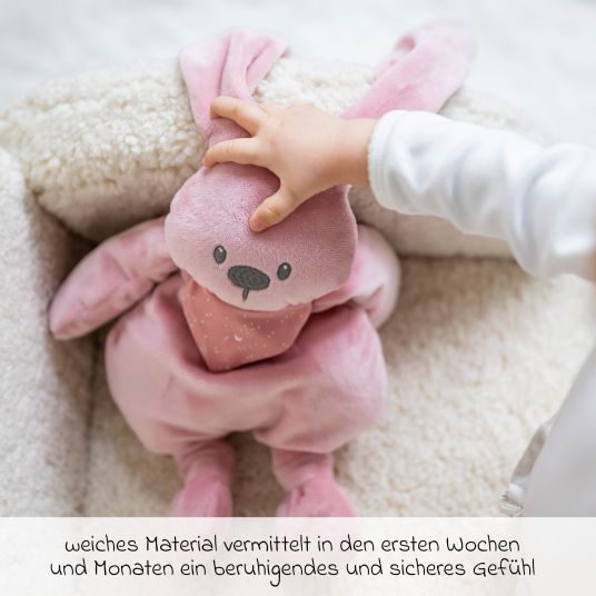 Nattou Cuddly toy Glow in the dark scarf 36 cm - Lapidou rabbit - Old Pink