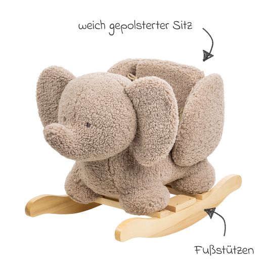 Nattou Schaukeltier - Elefant - Taupe