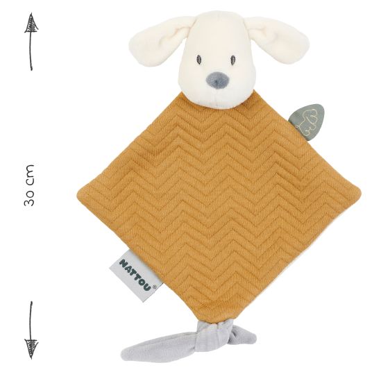 Nattou Mini cuddle cloth 30 cm - Charlie the dog - Caramel