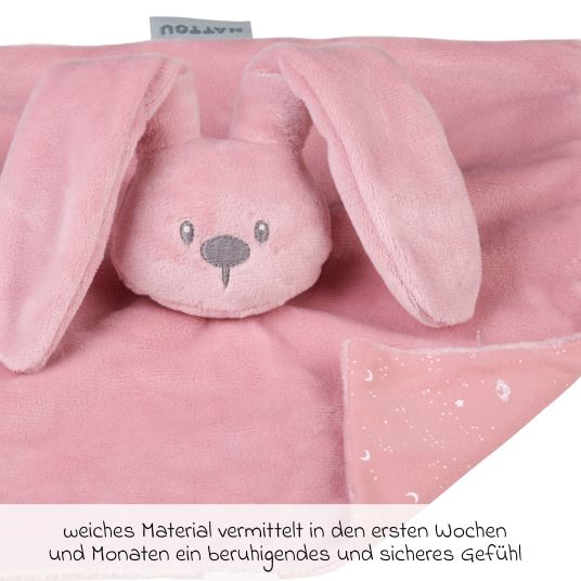 Nattou Schmusetuch Glow in the dark 28 cm - Hase Lapidou - Old Pink