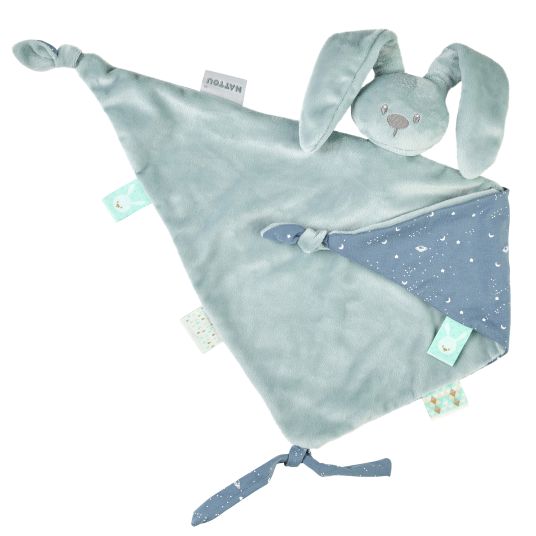 Nattou Glow in the dark cuddle cloth 65 x 40 cm - Lapidou bunny - Coppergreen