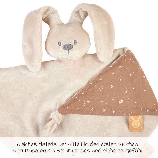 Nattou Glow in the dark cuddle cloth 65 x 40 cm - Lapidou rabbit - Sand