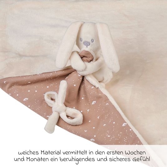 Nattou Schmusetuch XXL & Mini-Kuscheltier Glow in the dark - Hase Lapidou - Sand
