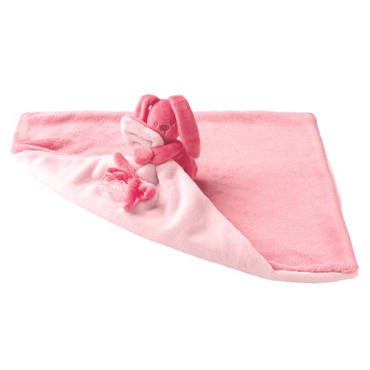 Nattou Cuddle cloth XXL & mini cuddly toy bunny Lapidou - Coral Light Pink