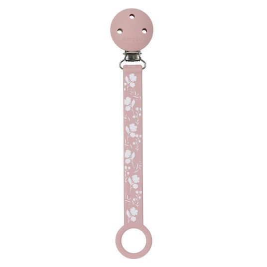 Nattou Silicone pacifier strap - Flower - Pink