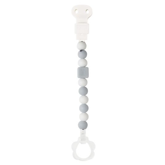Nattou Pacifier chain Lapidou with silicone balls - Grey White