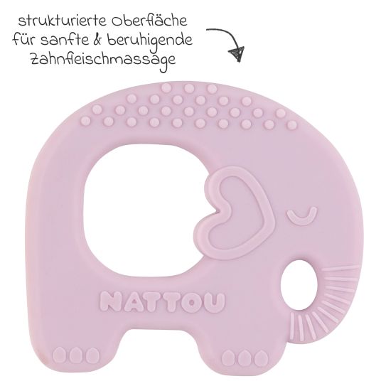 Nattou Silikon-Beißring - Elefant - Lilac