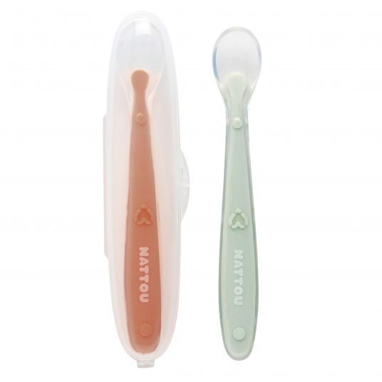Nattou Silicone spoon 2 pack with reminder box