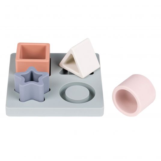 Nattou Plugging game with 4 shapes - Silicone - Sage Green