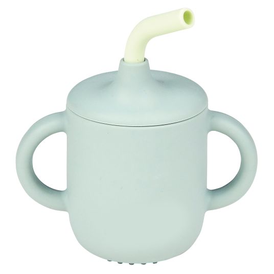 Nattou Tazza con cannuccia e manici in silicone - Verde