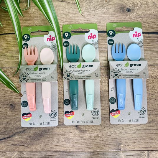 Nip 2-pcs. eat green cutlery - made from renewable resources - orange