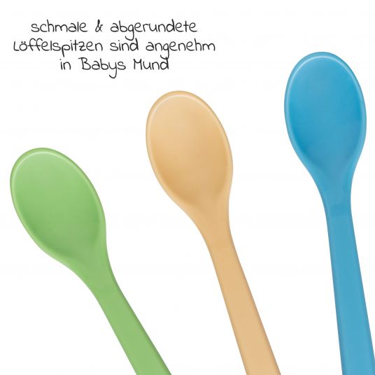 Nip Feeding spoon 3 pack long - Colorful