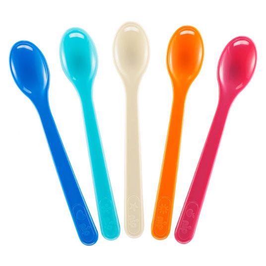 Nip Feeding spoon 5 pack short - Colorful