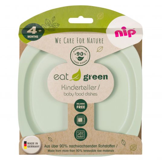 Nip Kinderteller 2er Pack eat green - aus nachwachsenden Rohstoffen - Grün