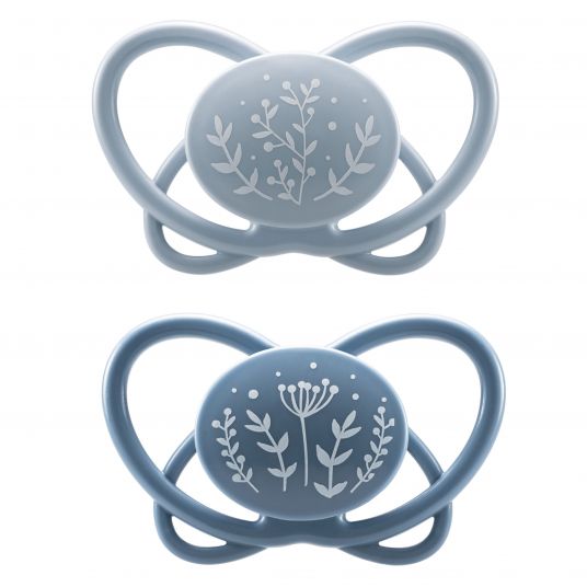Nip Eco pacifier 2-pack My Butterfly - silicone 0-6 M - from renewable resources - Blue