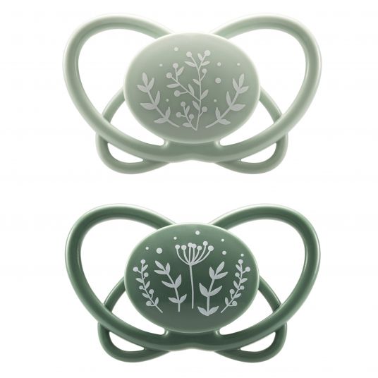 Nip Eco pacifier 2-pack My Butterfly - silicone 0-6 M - from renewable resources - green