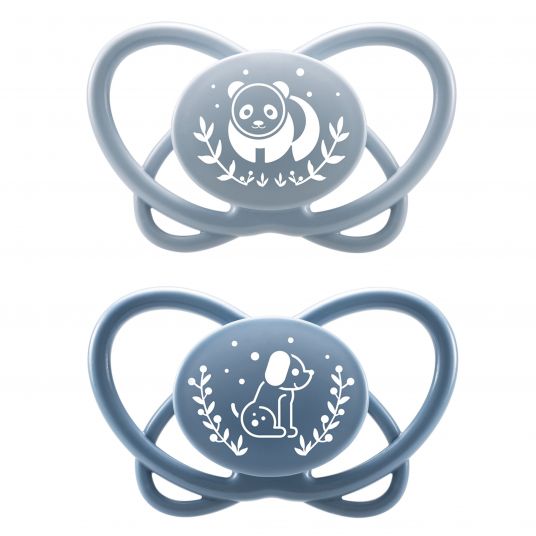 Nip Eco pacifier 2-pack My Butterfly - silicone 5-18 M - from renewable resources - Blue