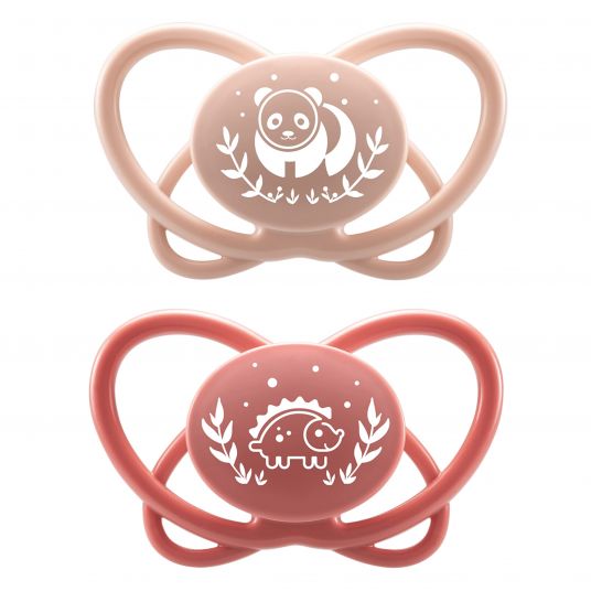 Nip Eco pacifier 2-pack My Butterfly - silicone 5-18 M - from renewable resources - Red