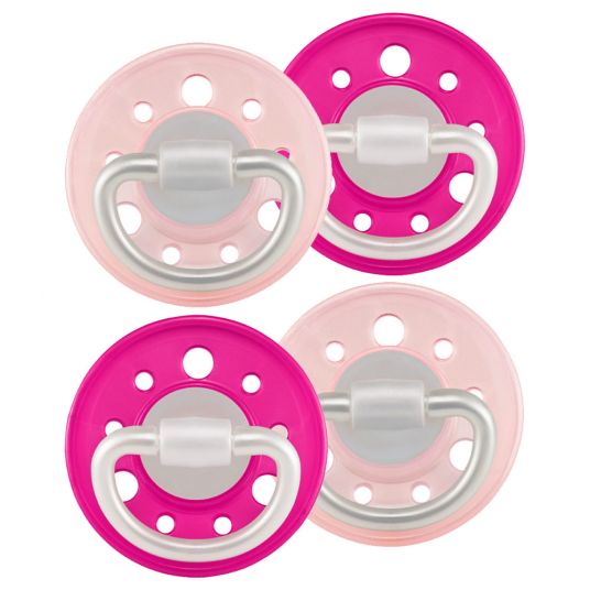 Nip Schnuller 4er Pack Cherry - Latex 0-6 M - Pink Rosa