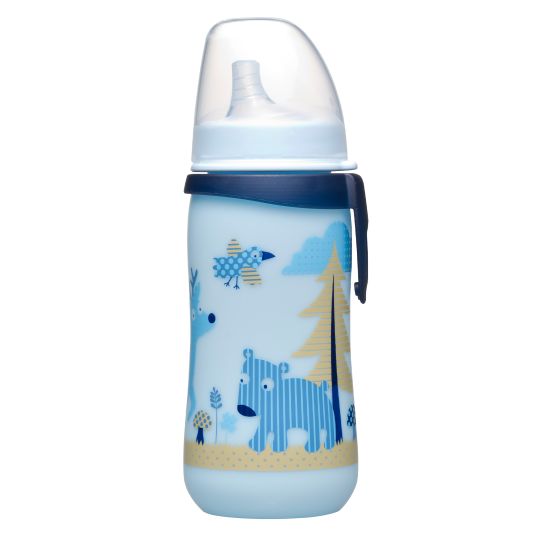 Nip First Cup 330 ml drinking bottle - silicone drinking spout - deer - blue