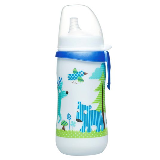 Nip First Cup 330 ml drinking bottle - silicone drinking spout - deer - blue