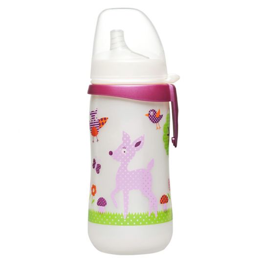 Nip First Cup 330 ml drinking bottle - silicone spout - deer - pink