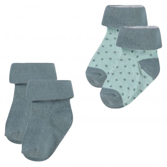 Noppies Socken 2er Pack - Dot Grün - Gr. 0 - 3 Monate