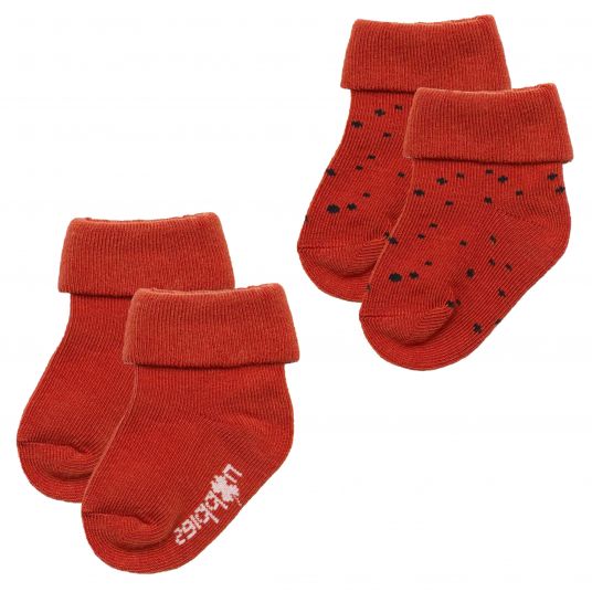 Noppies Socks 2-pack Maxiem - Dot Red - size 0 - 3 months
