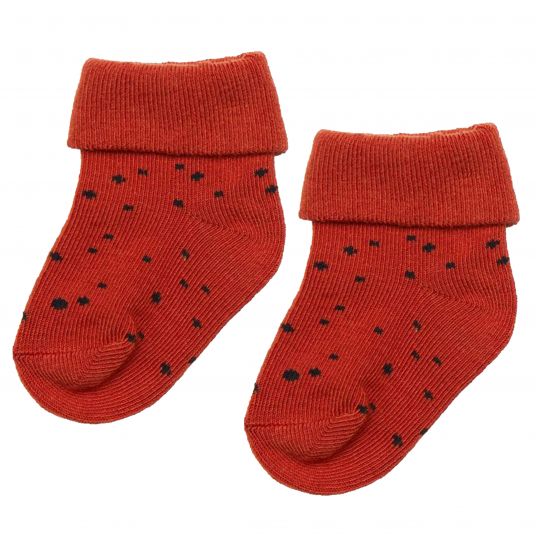 Noppies Socken 2er Pack Maxiem - Dot Rot - Gr. 0 - 3 Monate