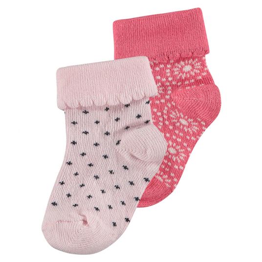 Noppies Socken 2er Pack - Mechau Rosa Pink - Gr. 0 - 3 Monate