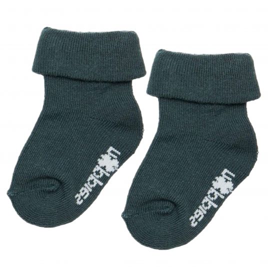 Noppies Socken 2er Pack Milo - Dunkelgrün - Gr. 0 - 3 Monate