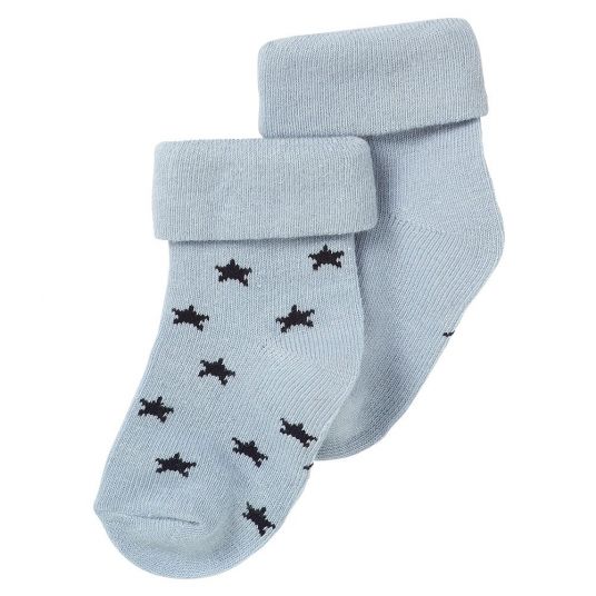 Noppies Socks 2 Pack - Napoli Stars Grey Blue - Size 0 - 3 months