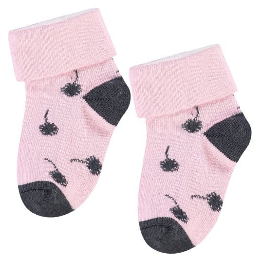 Noppies Socks 2 Pack Poquoson - Pink Grey - Size 0-3 months