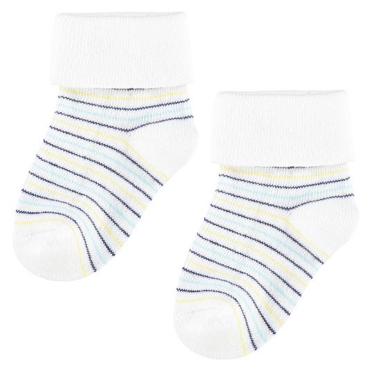Noppies Socks 2 Pack Rockledge Stripes - Dark Blue White - Sizes 3 - 6 Months