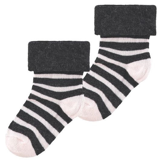 Noppies Socks 2 Pack Wellesley - Pink Black - Size 0 - 3 months