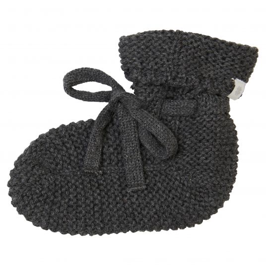 Noppies Organic Cotton Knitted Shoe Nelson - Dark Gray Melange - Size One Size