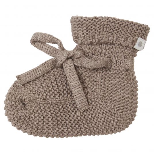 Noppies Organic Cotton Knitted Slipper Nelson - Taupe Melange - Gr. One Size