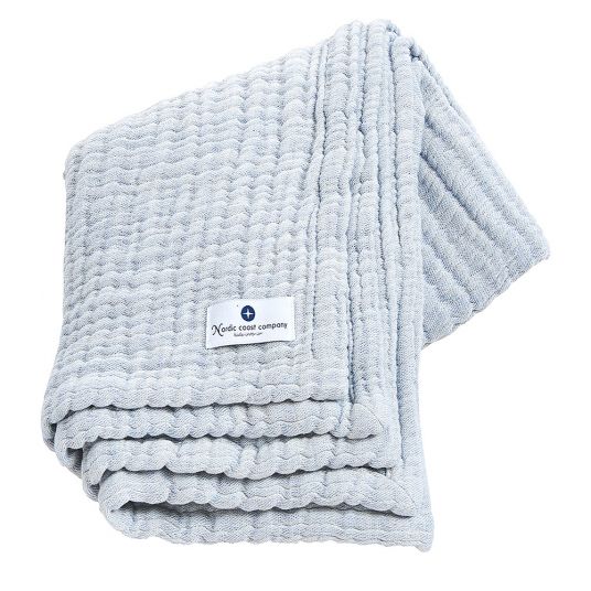 nordic coast company Baby blanket / cuddle blanket muslin- 120 x 90 cm - Blue