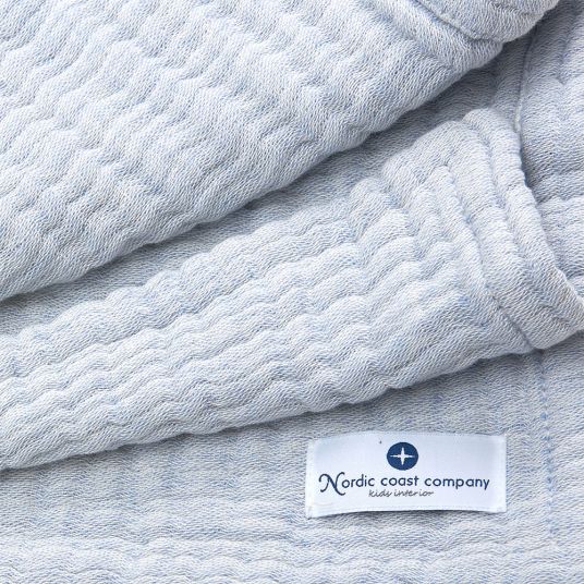 nordic coast company Baby blanket / cuddle blanket muslin- 120 x 90 cm - Blue