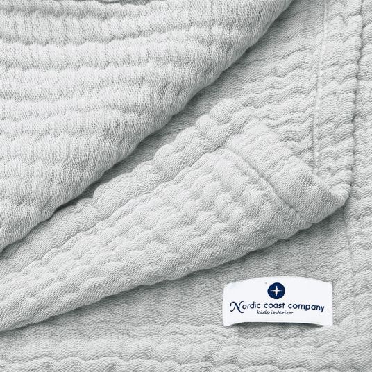nordic coast company Baby blanket / cuddle blanket muslin- 120 x 90 cm - Grey
