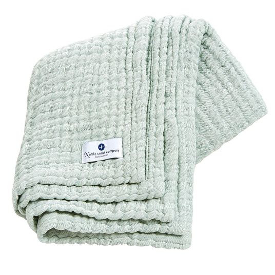 nordic coast company Baby blanket / cuddle blanket muslin- 120 x 90 cm - Mint