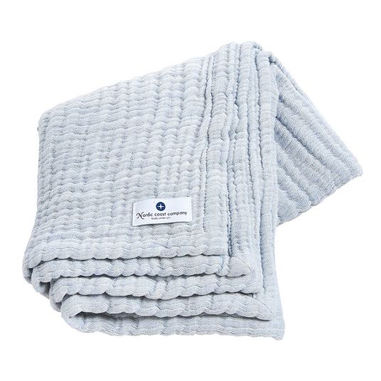 nordic coast company Baby blanket / cuddle blanket muslin- 80 x 80 cm - Blue