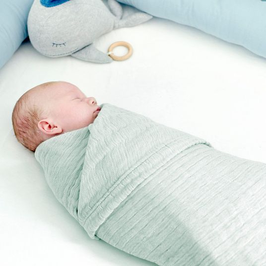 nordic coast company Baby blanket / cuddle blanket muslin- 80 x 80 cm - Mint