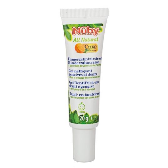 Nuby Set Finger-Zahnbürste & Zahncreme All Natural Citroganix 20 g