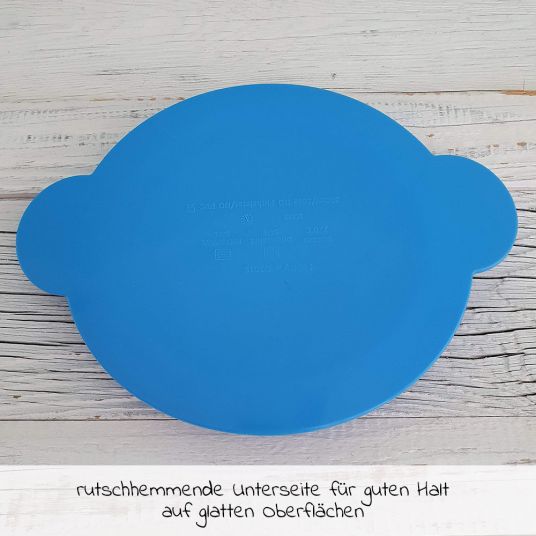 Nuby Silikon-Esslernteller rutschfest - Äffchen - Blau