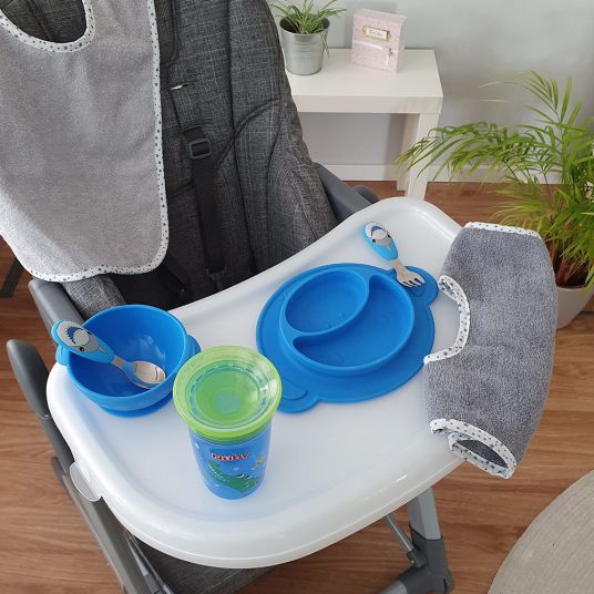 Nuby Silicone tray with suction cup - Blue