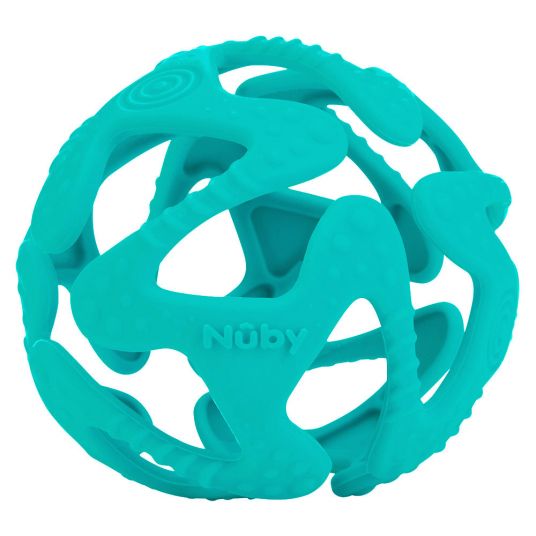 Nuby Silicone play and grab ball - Turquoise